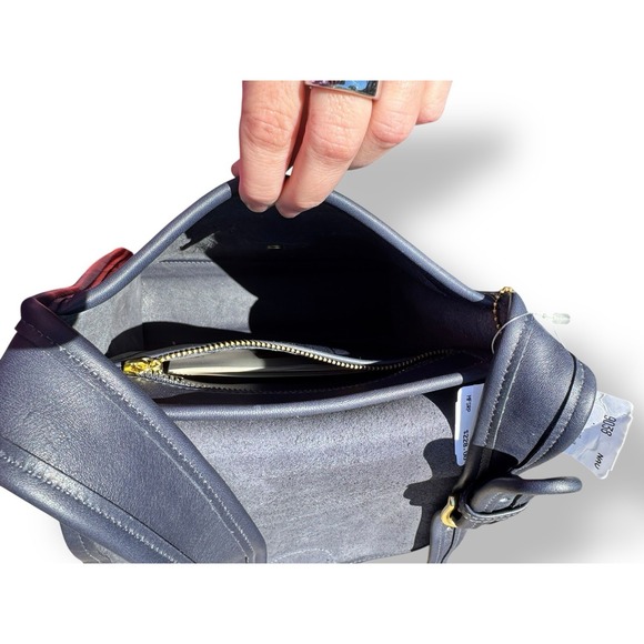 Vtg Coach Shelburne Flap Bag Glovetanned Leather 9038 Navy 1998 NEW WITH TAGS - Picture 10 of 12